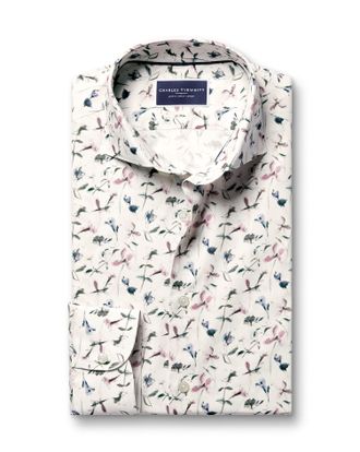 CHARLES TYRWHITT Made With Liberty Fabric Semi-Cutaway Floral Cotton Shirt by Charles Tyrwhitt