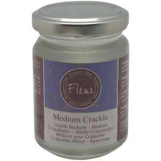 Fleur DESIGNERS PAINT Medium per Effetto Crackle, 130 ml, Trasparente, Base Acqua, Per ottenere Oggetti e Superfici con effetto Screpolato ed