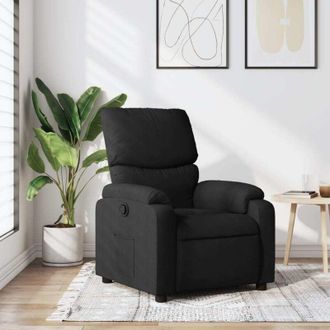 vidaXL Sill&oacute;n Reclinable De Tela Negra Vidaxl