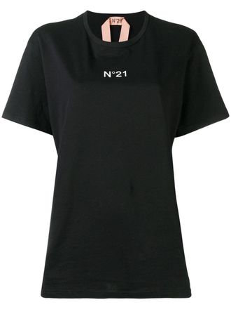 N°21 T-shirt oversize con stampa - Nero