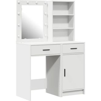 vidaXL Dressing Table Set 2 pcs White 50 x 41 x 135 cm Engineered wood vidaXL