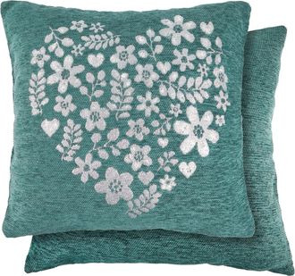 Emma Barclay Amor Heart - Cushion Cover in Teal - Emma Barclay | TJ Hughes