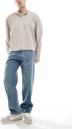 Jack & Jones Eddie loose jeans in mid blue vintage wash