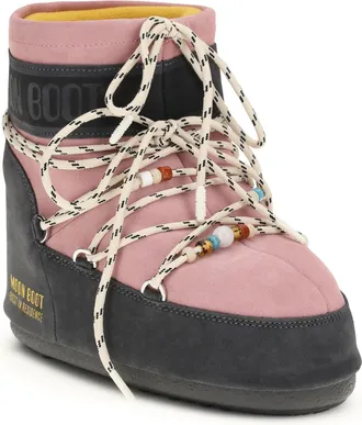 Moon Boot Womens X Guest Residence Icon Low Grey-Rose Grey/rose
