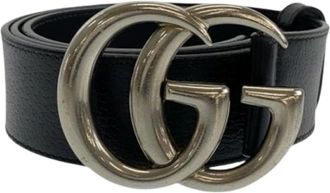 Gucci Pre-owned Belts, male, Black, Size: ONE SIZE Pre-owned Marmont Leather Belt
