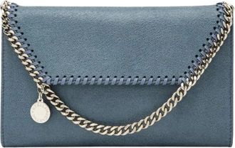 Stella McCartney Stella McCartney, Clutches, female, Blue, Size: ONE SIZE Falabella Trifold Wallet with Chain