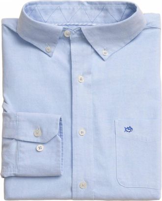 Southern Tide Mens Charleston Oxford Solid Sport Shirt In Ocean Channel