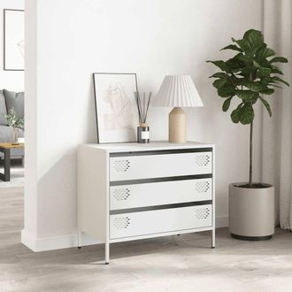 Berkfield Home Sideboard&not;White 68x39x58.5 cm Cold-rolled Steel in White