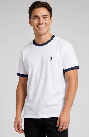 Dalix Mens Astronaut Jersey Ringer Tee in White Navy at Nordstrom, Size Xx-Large