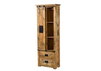 Massivmoebel24 Railway 184 Armadio In Legno Di Mango - Laccato / Natur 70x35x195