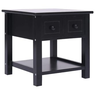 vidaXL Vidaxl - Mesa Auxiliar Madera De Paulownia Negro 40x40x40 Cm