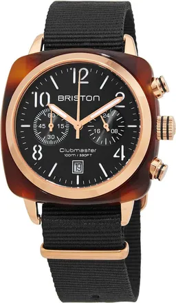 Briston Clubmaster Chronograph Quartz Black Dial Mens Watch 14140.PRA.T.1.NB
