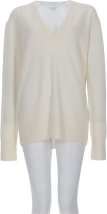 Toteme V-Neck Ribbed Detail Cashmere Sweater