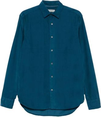 Canali Camicia in cotone a maniche lunghe - Blu