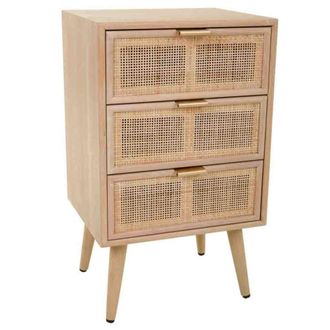 Wanderlust Deco Mesita de mdf y rejilla marr&oacute;n 42x36.5x71