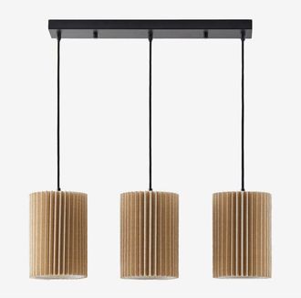 Sklum Sklum - L&aacute;mpara De Techo En Lino Y Metal Con 3 Puntos De Luz Quintelia