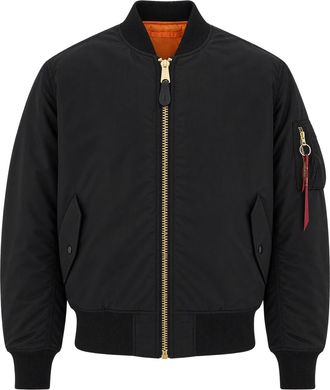 Alpha Industries Black Ribbed Trim Padded Bomber Jacket