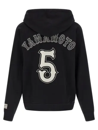 Yohji Yamamoto Logo-Embroidered Hoodie - Black