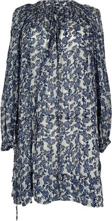 Isabel Marant Etoile Parsley Printed Mini Dress in Blue Cotton