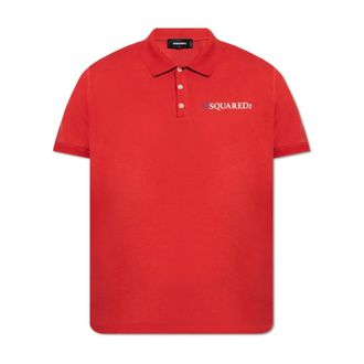 Dsquared2 Polo Shirts, male, Red, L, Red Tennis Fit Logo Polo Shirt