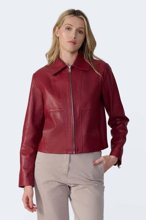 FURNIQ Daisy Leather Jacket in Light Burgundy at Nordstrom, Size X-Large