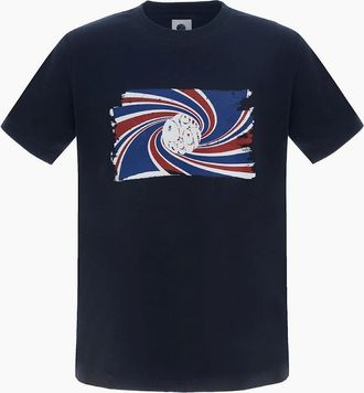 Pretty Green Mens Swirl Logo Print Regular Fit T-Shirt - Navy - Size: 36