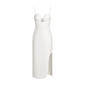 Farm Rio Farm Rio - Mouwloze midi-jurk met schelpdetail - Dames - Jurken - Wit - Maat: S