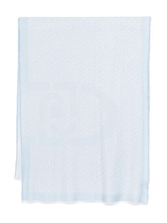 Liu Jo logo-pattern scarf - Blue
