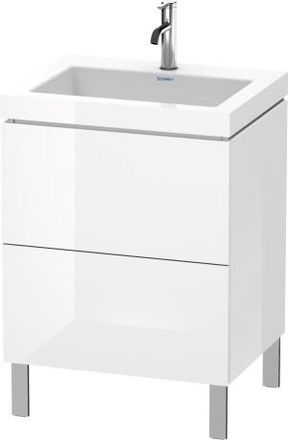 Duravit Lavabo Para Muebles Duravit L-cube C-bonded Con Base De Pie, 60x48 Cm, 2 Extra&iacute;bles, Sin Rebosadero, Sin Agujero Para Grifo, Color: Perla De Albaricoq