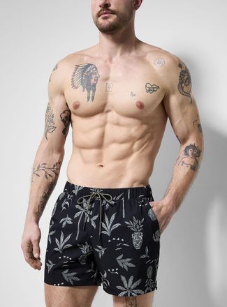 Everyday Sunday Mens Sage decor cropped trimmed swim trunk