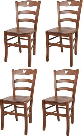 Tommychairs Tommychairs 4 Sillas Cuore En Madera De Haya Color Nuez Claro