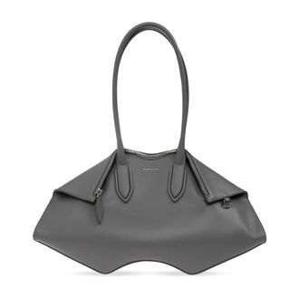 Alexander McQueen Tassen, Dames, Grijs, ONE Size, Leer, Manta Bag