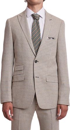 Paisley & Gray Ashton Slim Fit Plaid Sport Coat in Grey White Yellow Gingham at Nordstrom Rack, Size 40