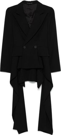 Yohji Yamamoto draped blazer - women - Cupro/Wool - 2 - Black