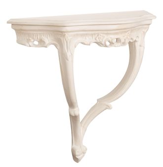 Biscottini International Biscottini - Mesa Consola De Madera Acabado Blanco Antiguo Made In Italy