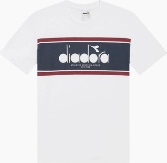 Diadora Mens Diadora Super White/Empire Red SS Logo T-Shirt - Size: 40