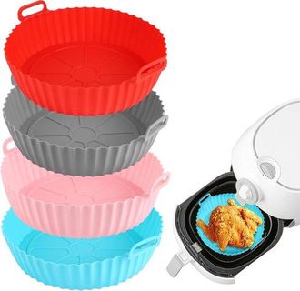 OEM 4 Moldes De Silicona Para Freidora De Aire Caliente, Freidora De Aire, Bandeja De Silicona Para Hornear, Reutilizables, Horno, Microondas