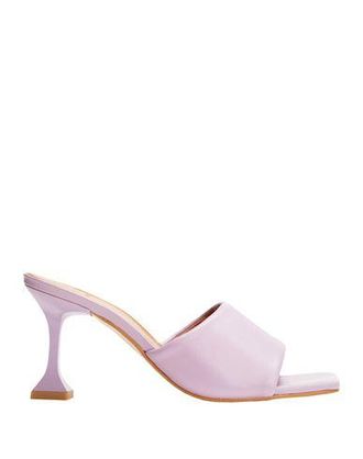 8 by YOOX LEATHER SQUARE TOE SPOOL-HEEL SANDALS