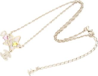 Chanel 1986-1988 star-pendant necklace - women - Brass/Rhinestone - One Size - Gold