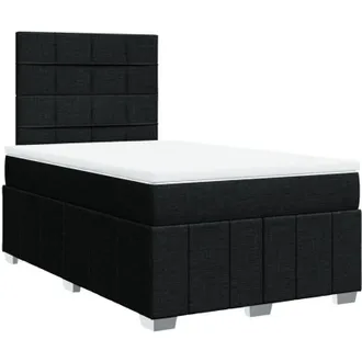 vidaXL Vidaxl - Cama Box Spring Con Colch&oacute;n Tela Negro 120x200 Cm