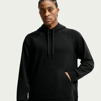 Nike Mens N.A.C. Dri-FIT Oversized Fleece Training Hoodie in Black | IM3609-010