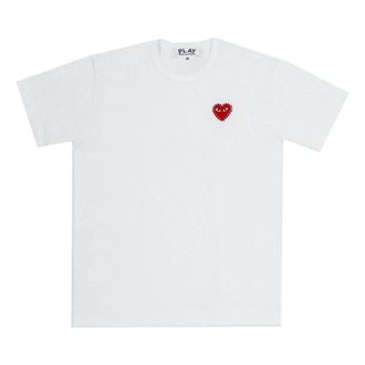 Comme Des Gar&ccedil;ons SS25 Rhinestone Emblem T-Shirt White AX-T801-051-2