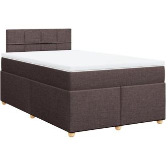 vidaXL Vidaxl - Cama Box Spring Con Colch&oacute;n Tela Marr&oacute;n Oscuro 120x200 Cm