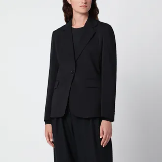 Max Mara Blazer monopetto nero in lana stretch