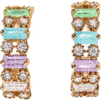 Girls Crew Aloe Huggie Hoop Earrings in Gold at Nordstrom