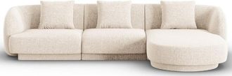 BLOOMINGLOFT 4-Sitzer Design Ecksofa Tulum mit Eckteil rechts, mit Chenille-Bezug