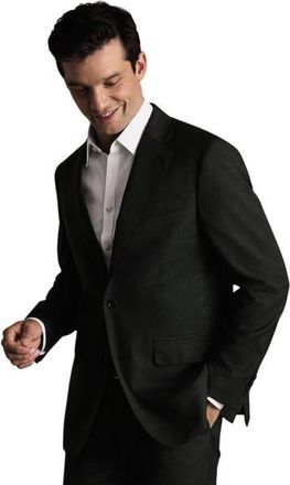 CHARLES TYRWHITT Puppytooth Slim Fit Italian Suit Jacket in Forest Green at Nordstrom, Size 44