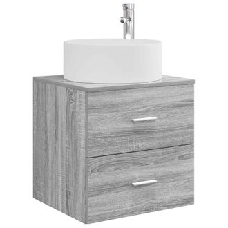vidaXL Vanidad Con Lavabo De Pared Sonoma Gris 49,5 X 44,5 X 65,5 Cm Vidaxl