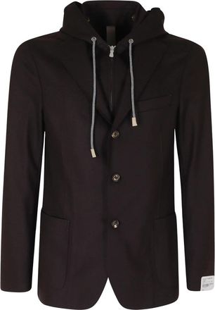 Eleventy Giacca Monopetto Pettorina - Heren - Blazers - Bruin - M - Leer - Jassen