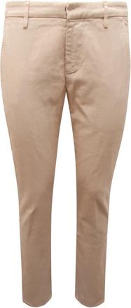 Dondup Gestructureerde katoen/linnen broek- gemaakt in Itali&euml; - Heren - Chinos - Beige - W29 - Katoen - Broeken